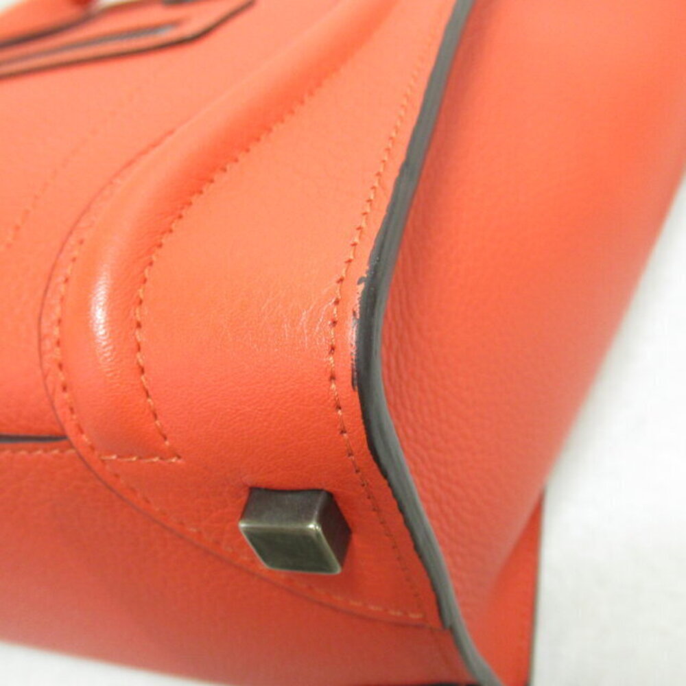 Celine Luggage Tote Bag Leather Orange - Picture 6 of 10